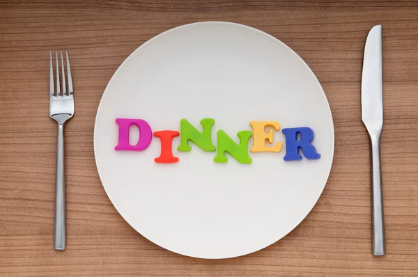 stock image Plate with letters on the white background