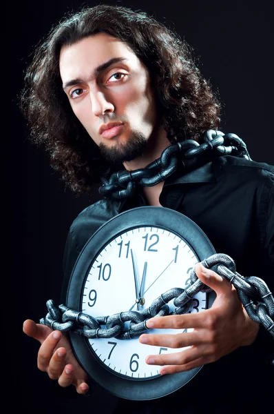 男と時計と時間の概念 — ストック写真