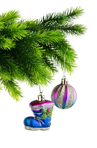 Christmas concept with baubles on white Stock Image