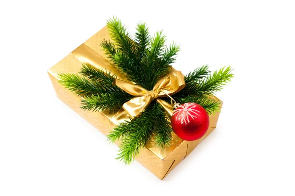 Concept de Noël avec décoration et boîte cadeau — Photo