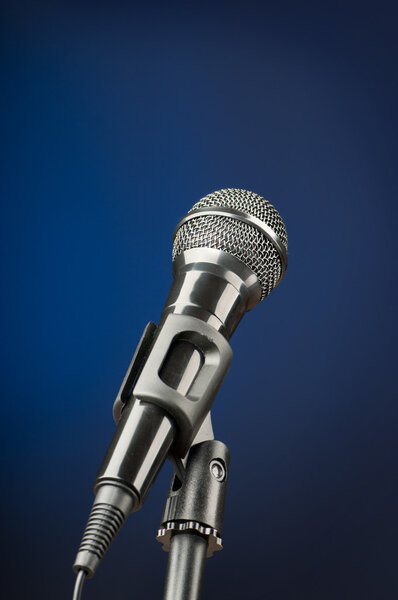 Audio microphone against the background