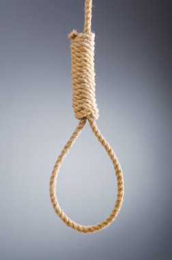 Rope noose against gradient background clipart