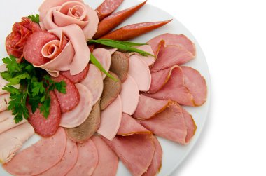 Meat selection in the plate clipart