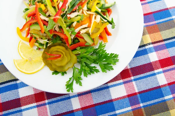 Delicious salad in the plate — Stock Photo, Image