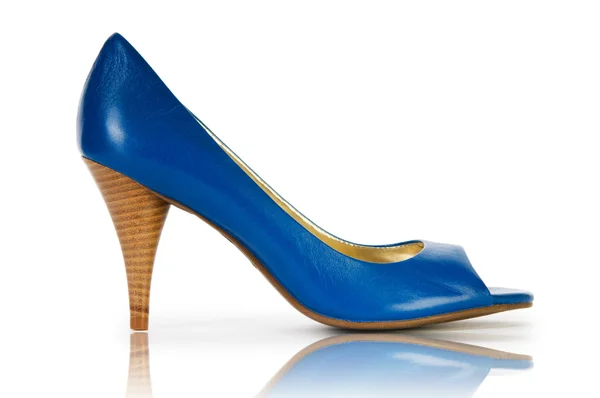 Elegantes zapatos azules en el blanco — Foto de Stock