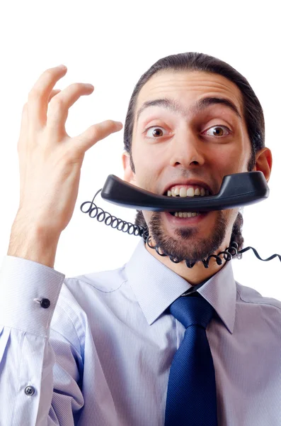 Boos zakenman aan de telefoon — Stockfoto