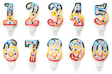 Birthday candles isolated on the white clipart