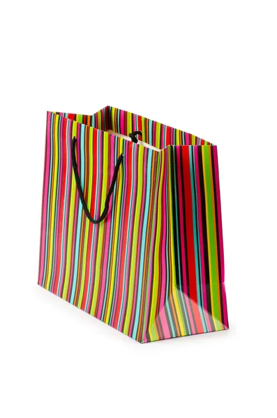 Shopping concept with bag on white — Stock Photo, Image
