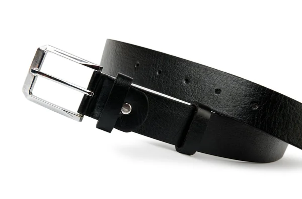 Cintura nera isolata sul bianco — Foto Stock