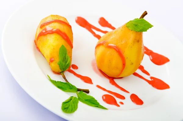 Söta päron som dessert — Stockfoto