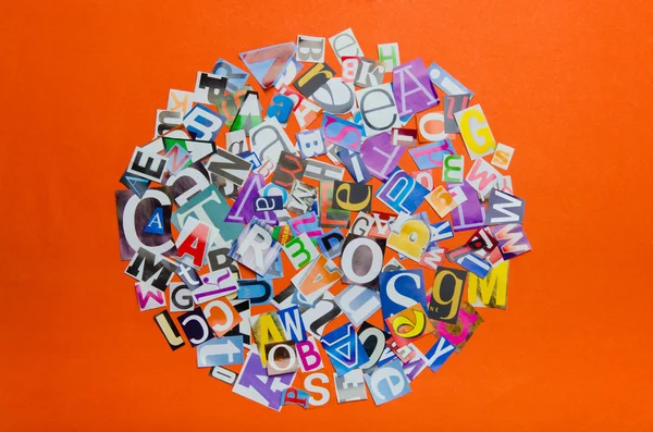 stock image Newspaper clippings with various letters