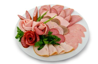 Meat selection in the plate clipart