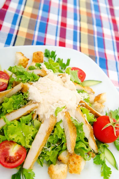 Ceasar salad in the plate — Stock Photo, Image