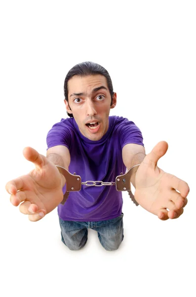 Homem preso pelos seus crimes — Fotografia de Stock