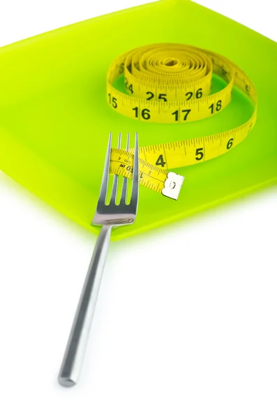 Concept de régime avec fourchette et compteur — Photo