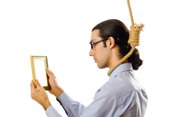 Man met strop rond zijn nek — Stockfoto