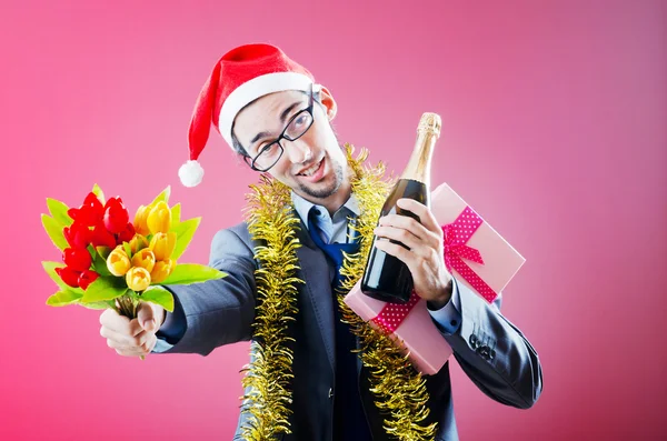 Részeg üzletember Hivatal karácsonyi buli után — Stock Fotó