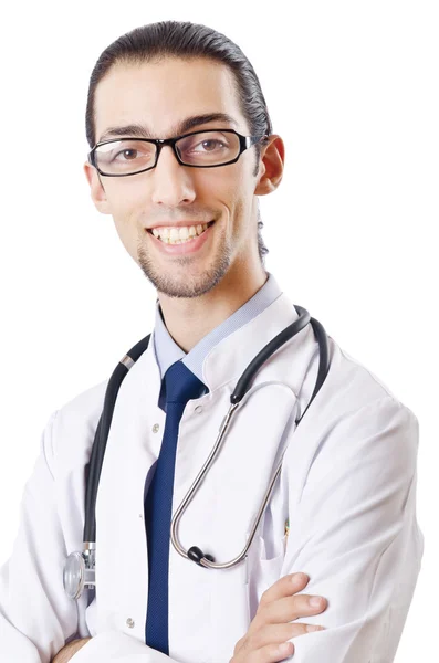Чоловічий лікар зі стетоскопом ізольований — стокове фото