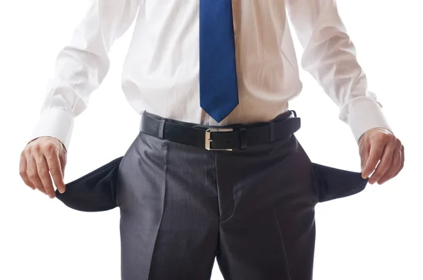 stock image Businessman with empty pockets