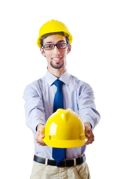 Concepto de seguridad de construcción con constructor —  Fotos de Stock