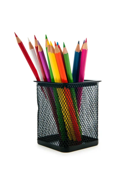 Färgglada pennor isolerat på vita — Stockfoto