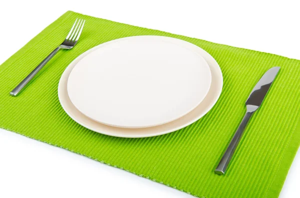 Przybory spożywcze podawane w talerzu — Zdjęcie stockowe