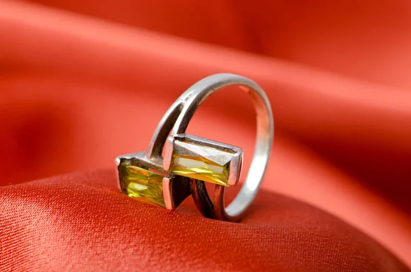 Fashion concept with ring on background — Stock Photo, Image