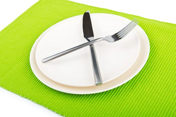 Food utensils served in plate — Stock Photo, Image