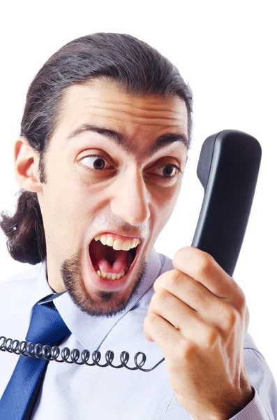 Telefonda kızgın işadamı — Stok fotoğraf