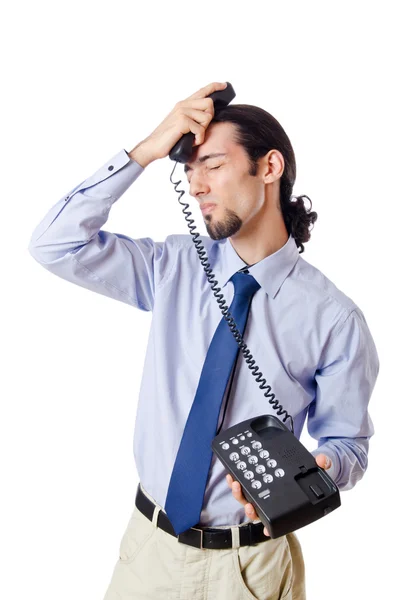 Boos zakenman aan de telefoon — Stockfoto