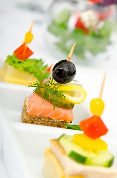 Canape served in the plate — Stock Photo, Image