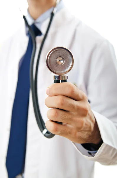 Male doctor with stethoscope isolated — Stock Photo, Image