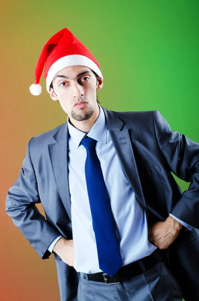 Dronken zakenman na kantoor kerstfeest — Stockfoto