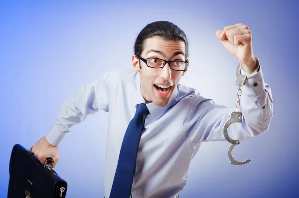 Businessman handcuffed for his crimes — Stock Photo, Image