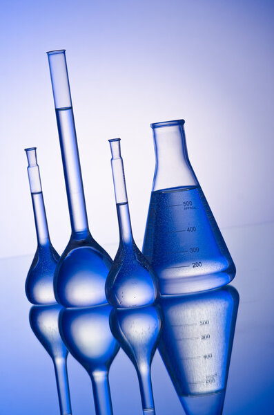 Chemical tubing at gradient background