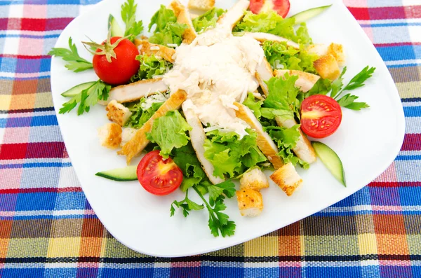 Ceasar salade in de plaat — Stockfoto