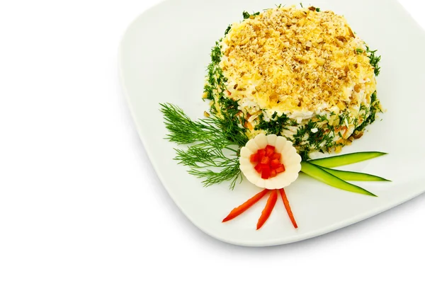 Salad served in the plate — Stock Photo, Image