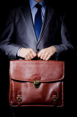 Business spy with briefcase clipart