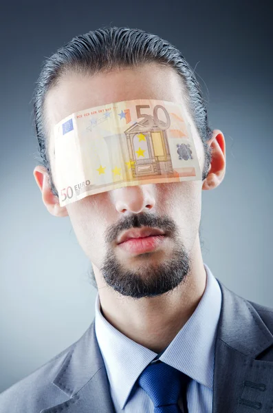 Affärsman förblindade med pengar — Stockfoto