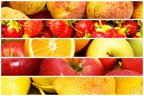 Коллаж из многих фруктов и овощей — стоковое фото