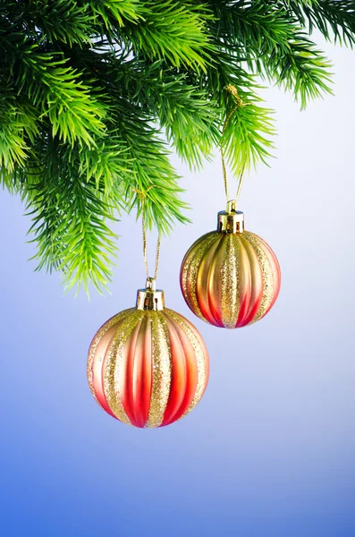 Baubles on christmas tree in celebration concept Royalty Free Stock Photos
