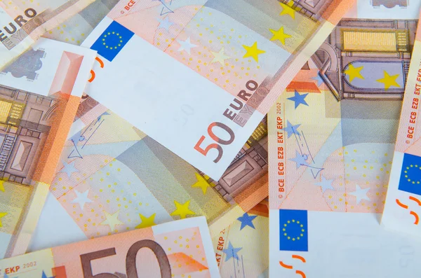 Billets en euros disposés en set — Photo