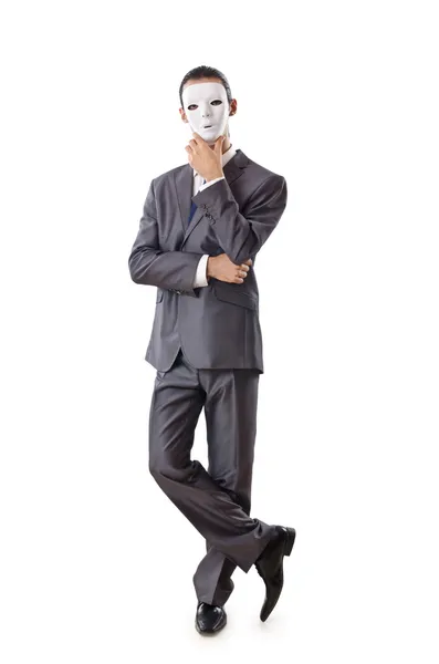 Concepto de espionaje industrial con hombre de negocios enmascarado — Foto de Stock