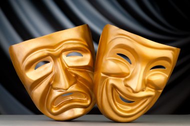 Masks with the theatre concept clipart