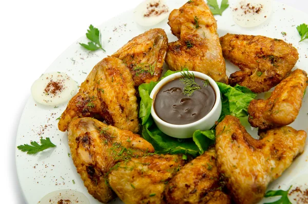 Stock image Chicken wings barbeque in the plate