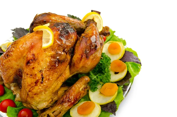 Turquia assado e servido no prato — Fotografia de Stock