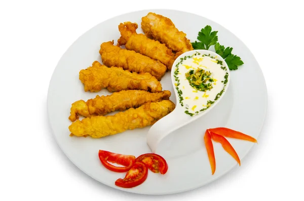 Chicken kebab in the plate — Stock Photo, Image