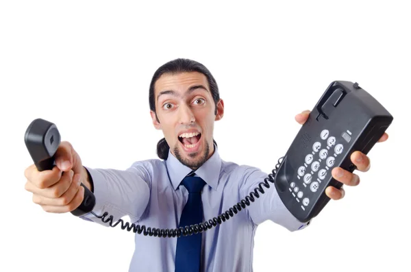 Rozzlobený podnikatel na telefonu — Stock fotografie