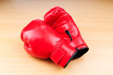 Boxing gloves on the table clipart