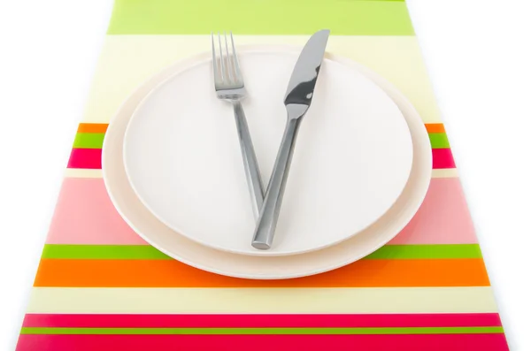 Essen Utensilien in Teller serviert — Stockfoto